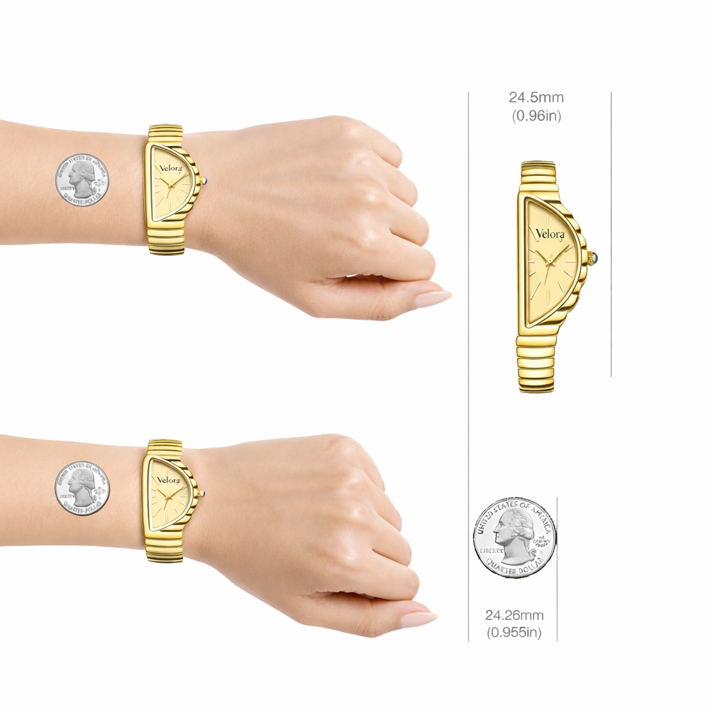 Velora gold Apex Watch Triangular Minimalist Steel Timepiece - velora studio 