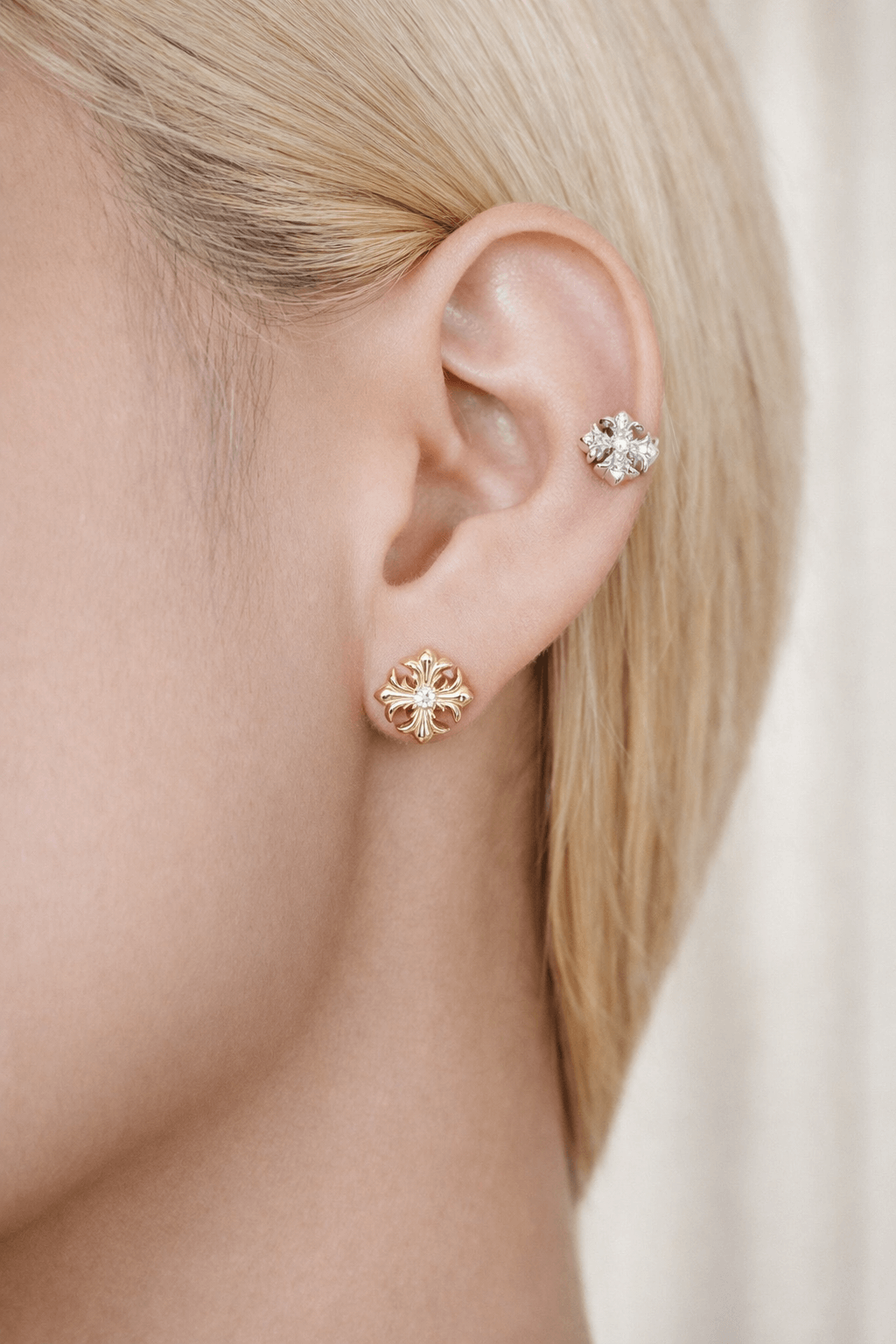 Velora Fleur Cross Studs