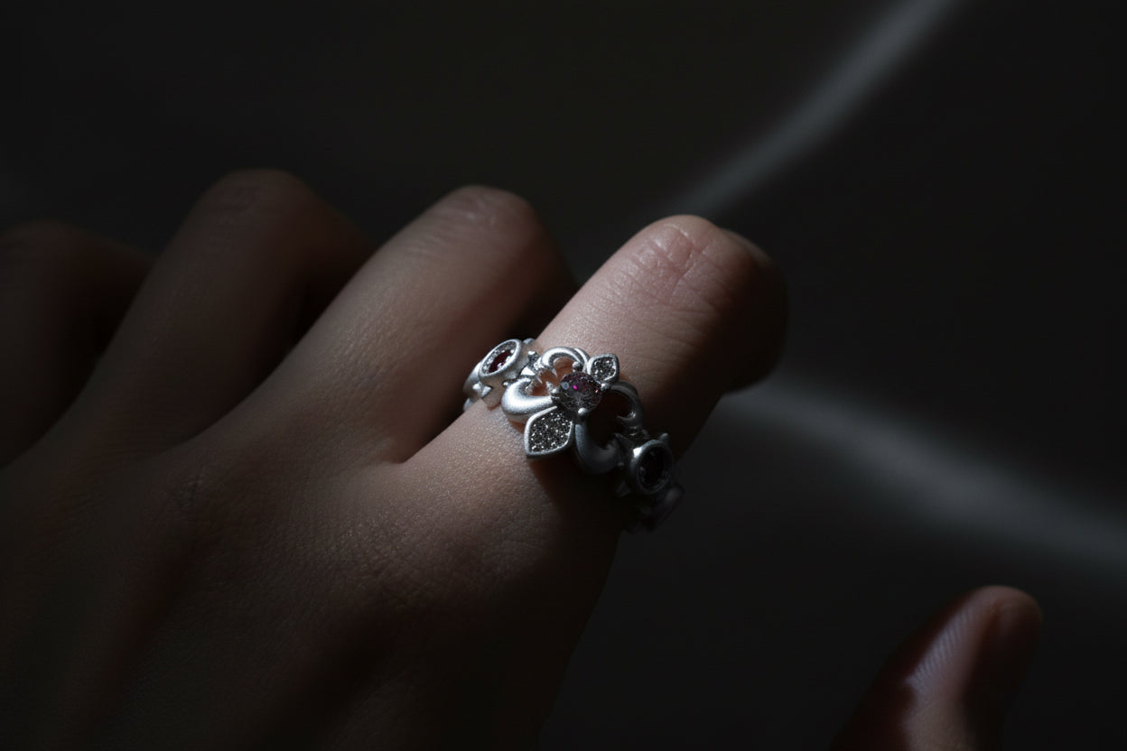 Velora Fleur Cross rings - velora studio 