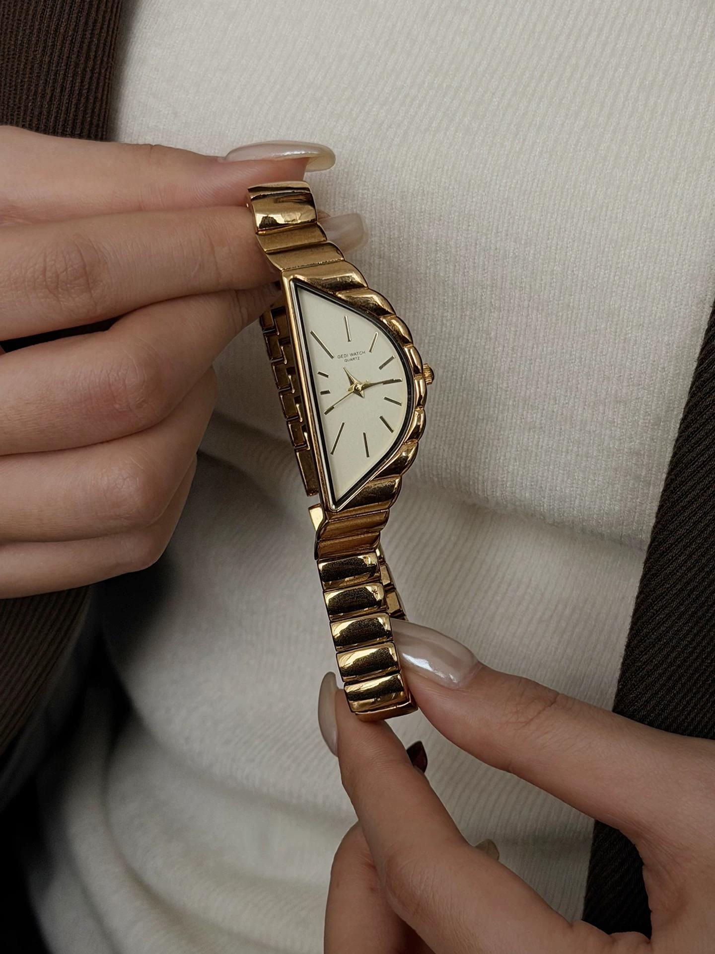 Velora gold Apex Watch Triangular Minimalist Steel Timepiece - velora studio 