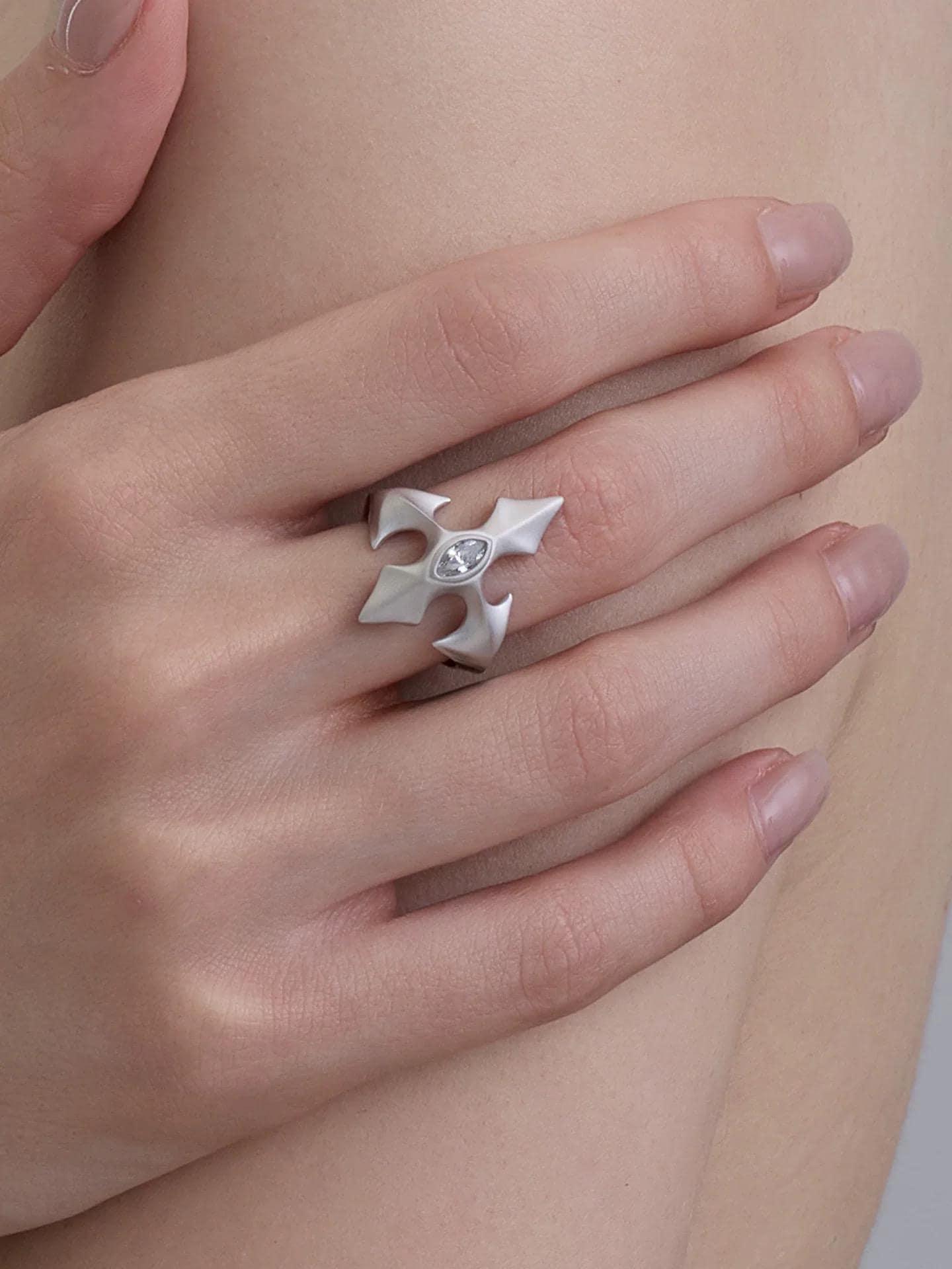 Silver Cross Ring - velora studio 