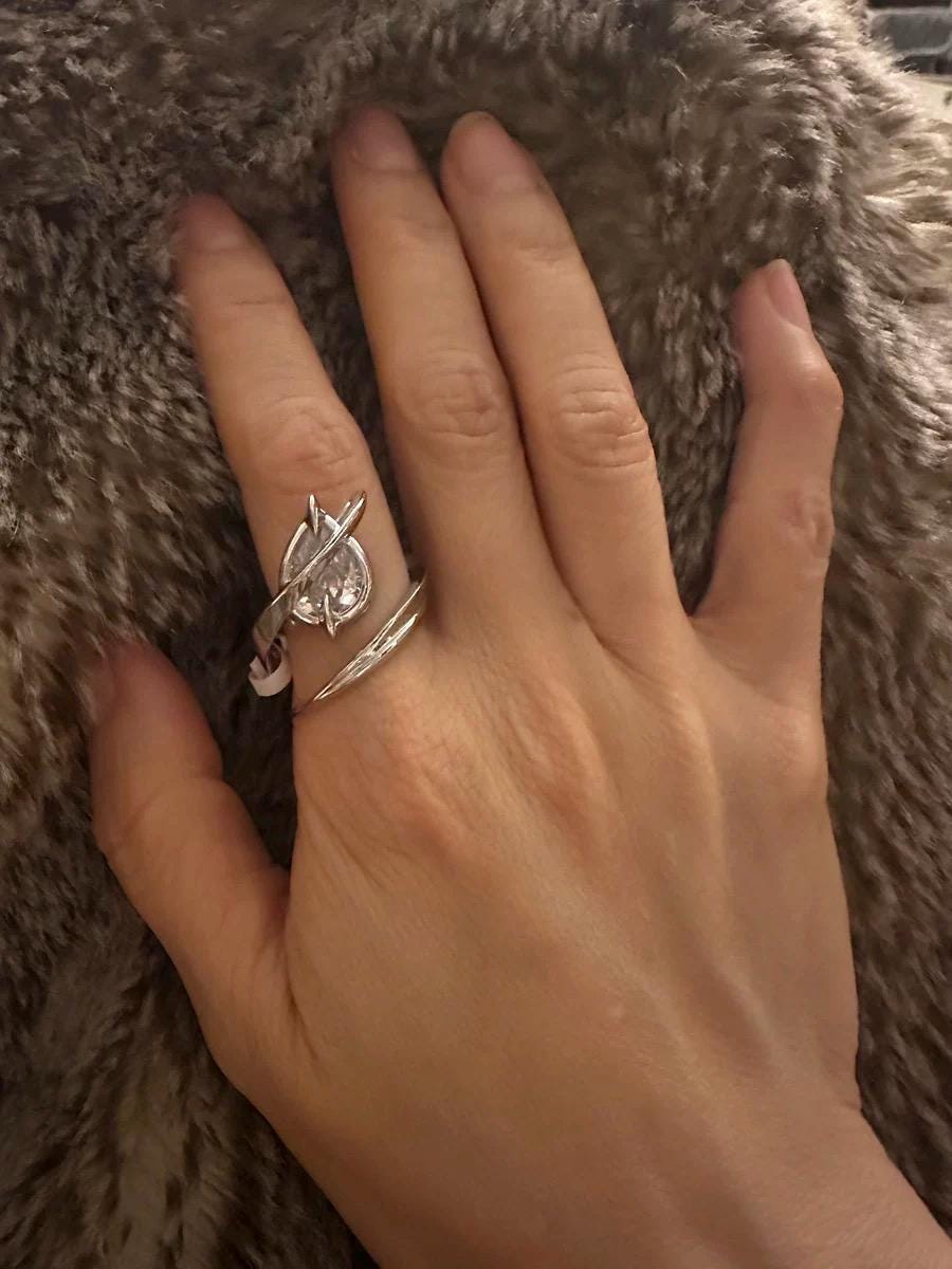 velora Serpent Ethereal Leaf Ring - velora studio 