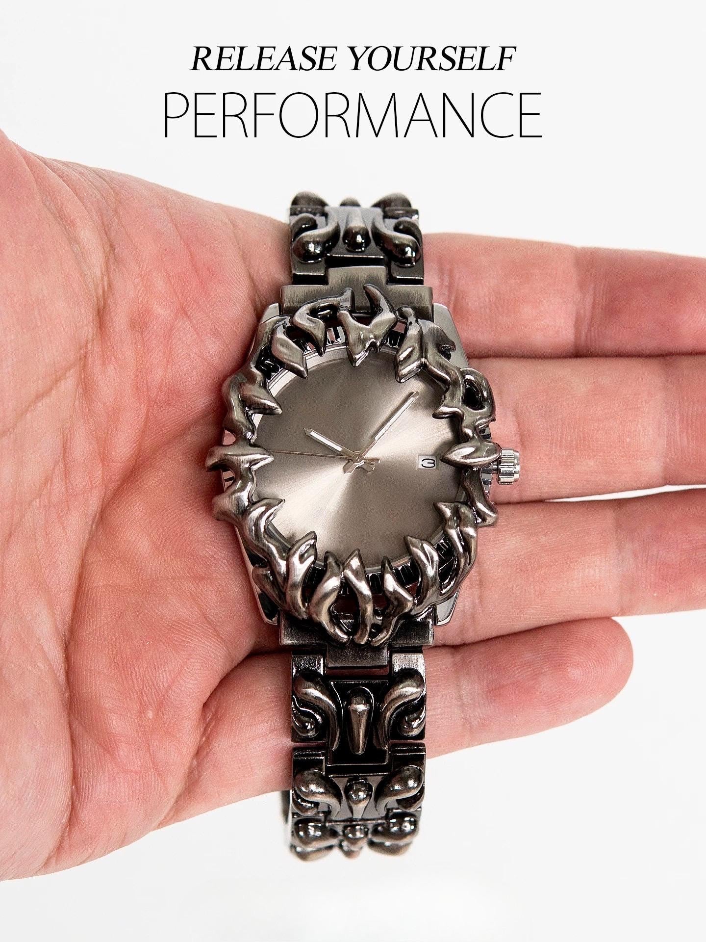 Velora Inferno Flame Steel Watch