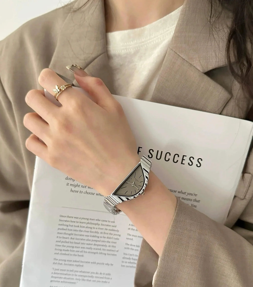 Velora Apex Watch Triangular Minimalist Steel Timepiece - velora studio 