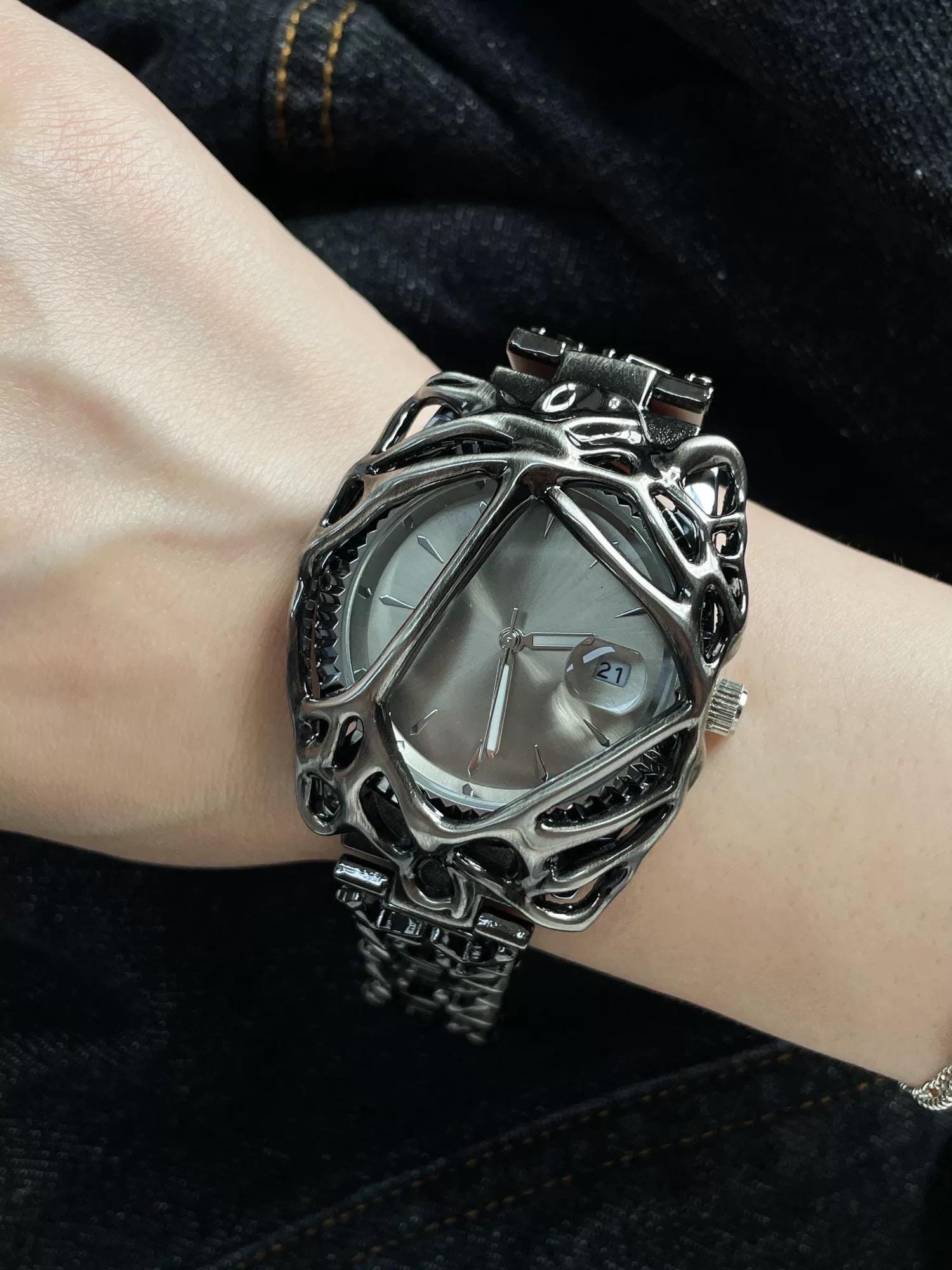 Velora Studio – Abstract Steel Skeleton Watch