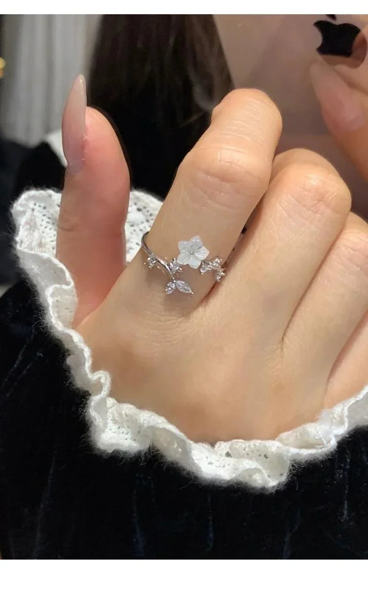 Cherry Blossom Dainty Flower  Ring - velora studio 
