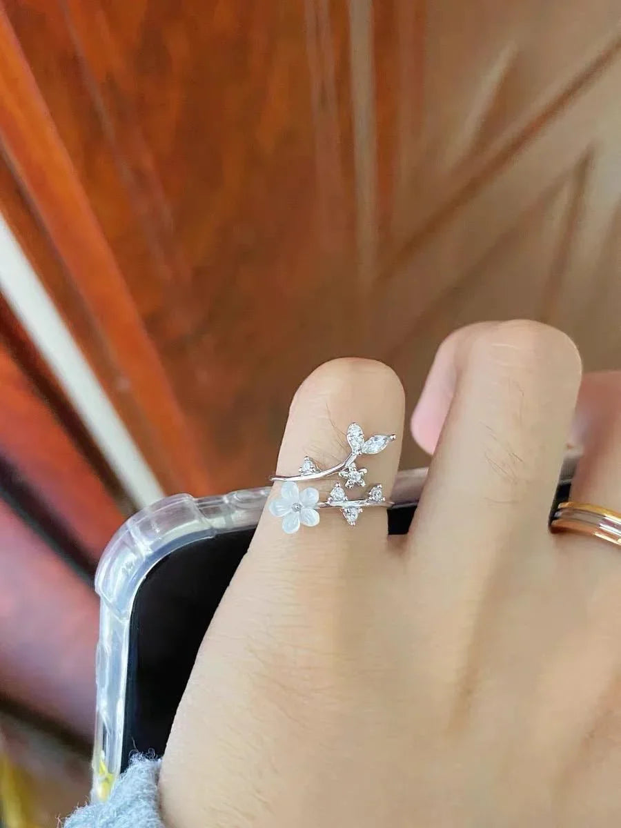 Cherry Blossom Dainty Flower  Ring - velora studio 