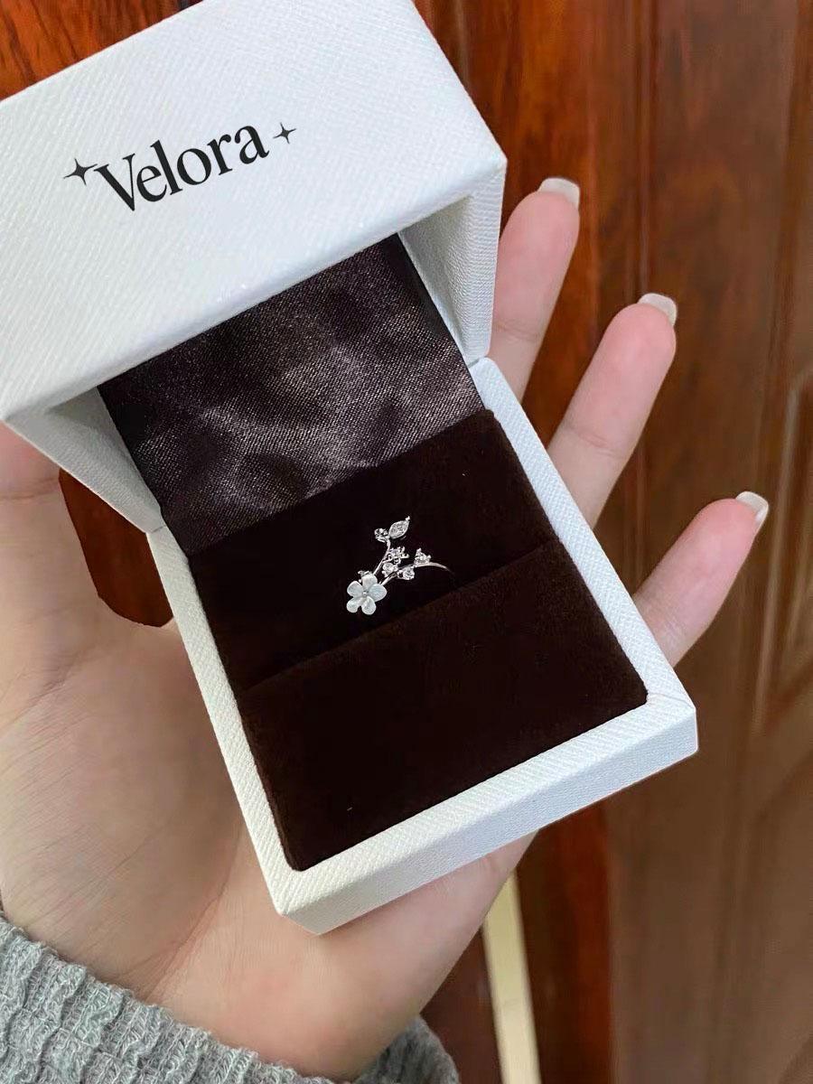 Cherry Blossom Dainty Flower  Ring - velora studio 