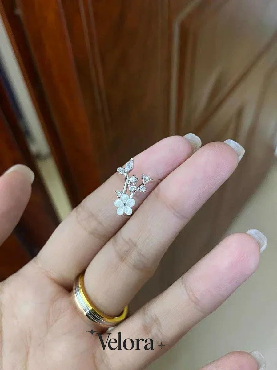 Cherry Blossom Dainty Flower  Ring - velora studio 