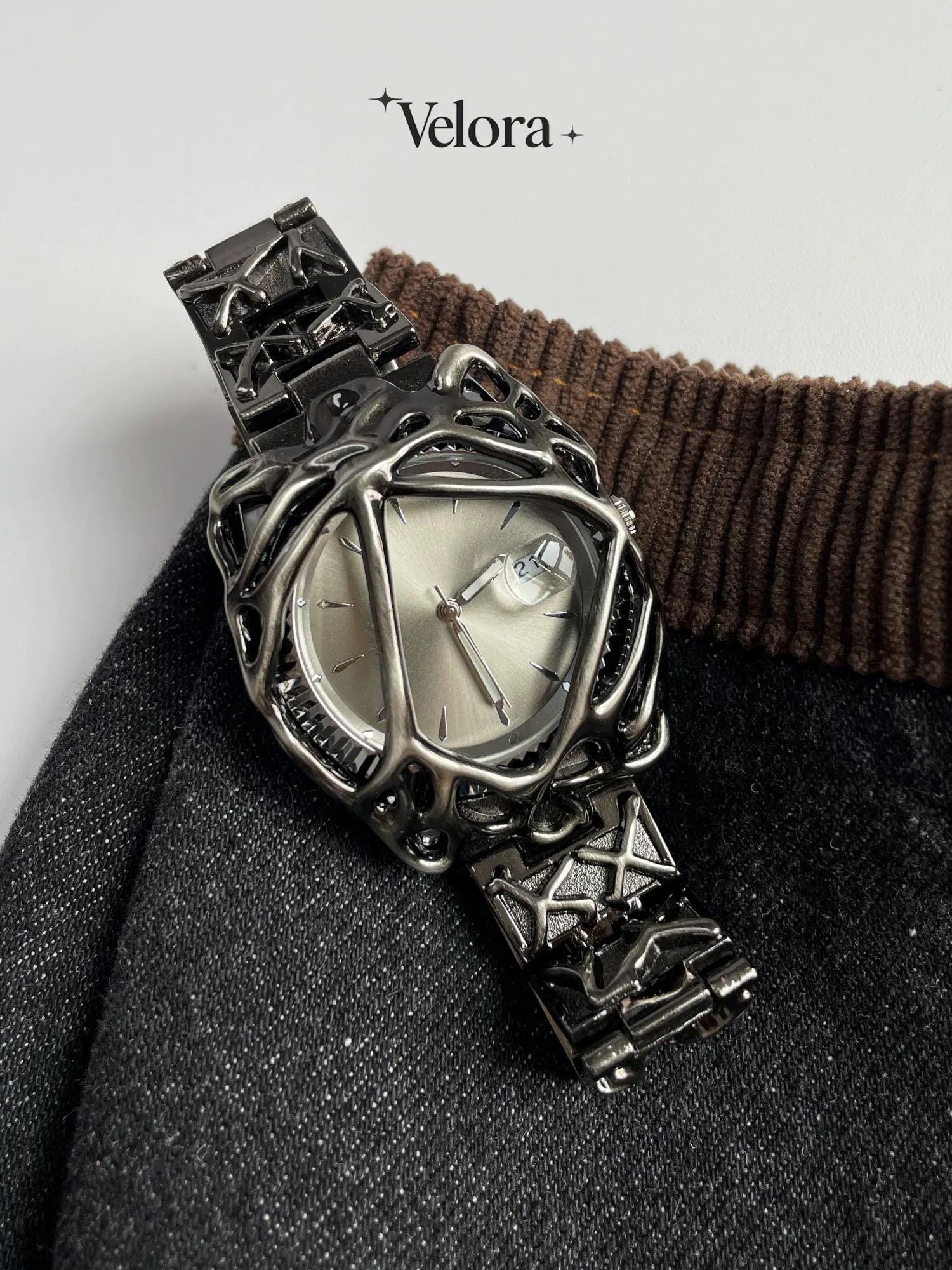 Velora Studio – Abstract Steel Skeleton Watch