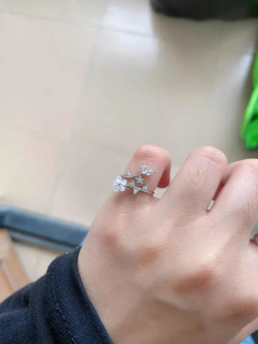 Cherry Blossom Dainty Flower  Ring - velora studio 