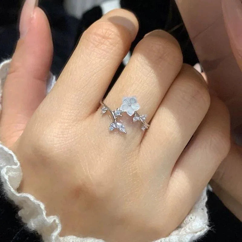 Cherry Blossom Dainty Flower  Ring - velora studio 